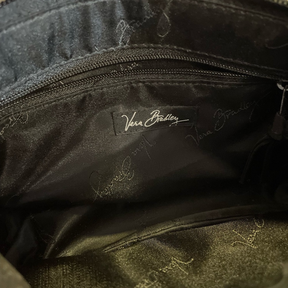 Vera Bradley Black Quilted Shoulder Bag With Floral Appliqué and Rhinestones - Picture 7 of 7